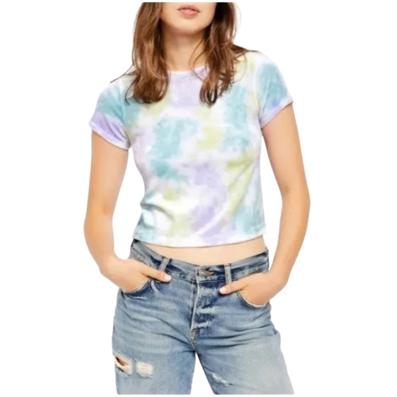 Free People Tops - Free People Cloud Combo Bright Eyes Tie Dye Womens Short Sleeve T-Shirt